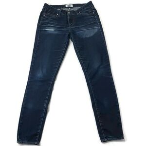 Paige Peg Super Skinny Jeans Womens 29 Dark Wash Low Rise Distressed Stretch USA